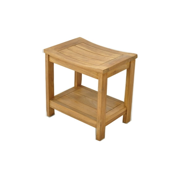 Grade-A Teak Wood Praha Shower Seat 18" Outdoor Patio Stool Bench