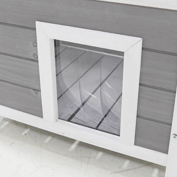 Weatherproof Wooden Cat House - Indoor Outdoor Shelter for Cats, Rabbits, Small Dogs with Asphalt Roof