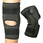 Wrap Around Hinged Knee Brace Removable Hinges Open Popliteal Support and Compression