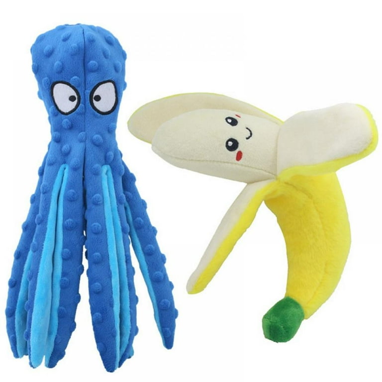 Dog Plush Squeaky Toys,Indestructible Dog Rope Chew Toys,Toys for Small  Medium Dogs,Octopus Interactive