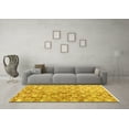 thumbnail image 3 of Ahgly Company Machine Washable Indoor Square Persian Yellow Traditional Area Rugs, 5' Square, 3 of 4