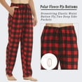 thumbnail image 2 of LNFINTDO 2 Pack Men's Fleece Pajama Pants Soft Warm Pj Pants for Men Plaid Pajama Pants Sleepwear Loungewear, Red & White Black, Large, 2 of 7