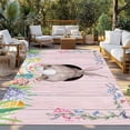 thumbnail image 2 of Easter Bunny Outdoor Rug for Patio/Deck/Porch, Non-Slip Large Area Rug 5 x 7 Ft, Eggs Cute Rabbit Pink Wooden Grain Farm Indoor Outdoor Rugs Washable Area Rugs, Reversible Camping Rug Carpet Runner, 2 of 8