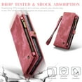 thumbnail image 6 of CaseMe Leather Case for Samsung Galaxy S22 5G,2 in 1 Detachable Wallet Case with 8-Card Holder Zipper Bills Slot,Magnetic Shockproof Flip Leather Cover Zipper Pocket Phone Cases,Red, 6 of 8