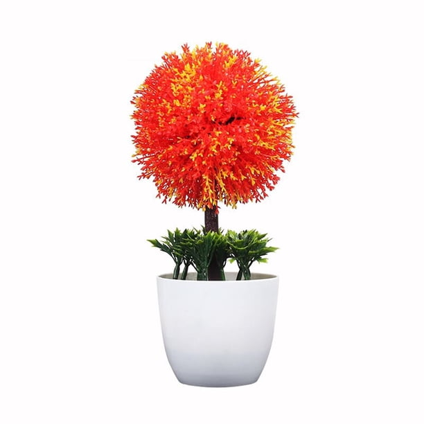 Planta artificial en maceta, simulación de bolas, vegetación, decoración, oficina en casa, centro de mesa, planta falsa, naranja rojo Inevent HA7629-02B