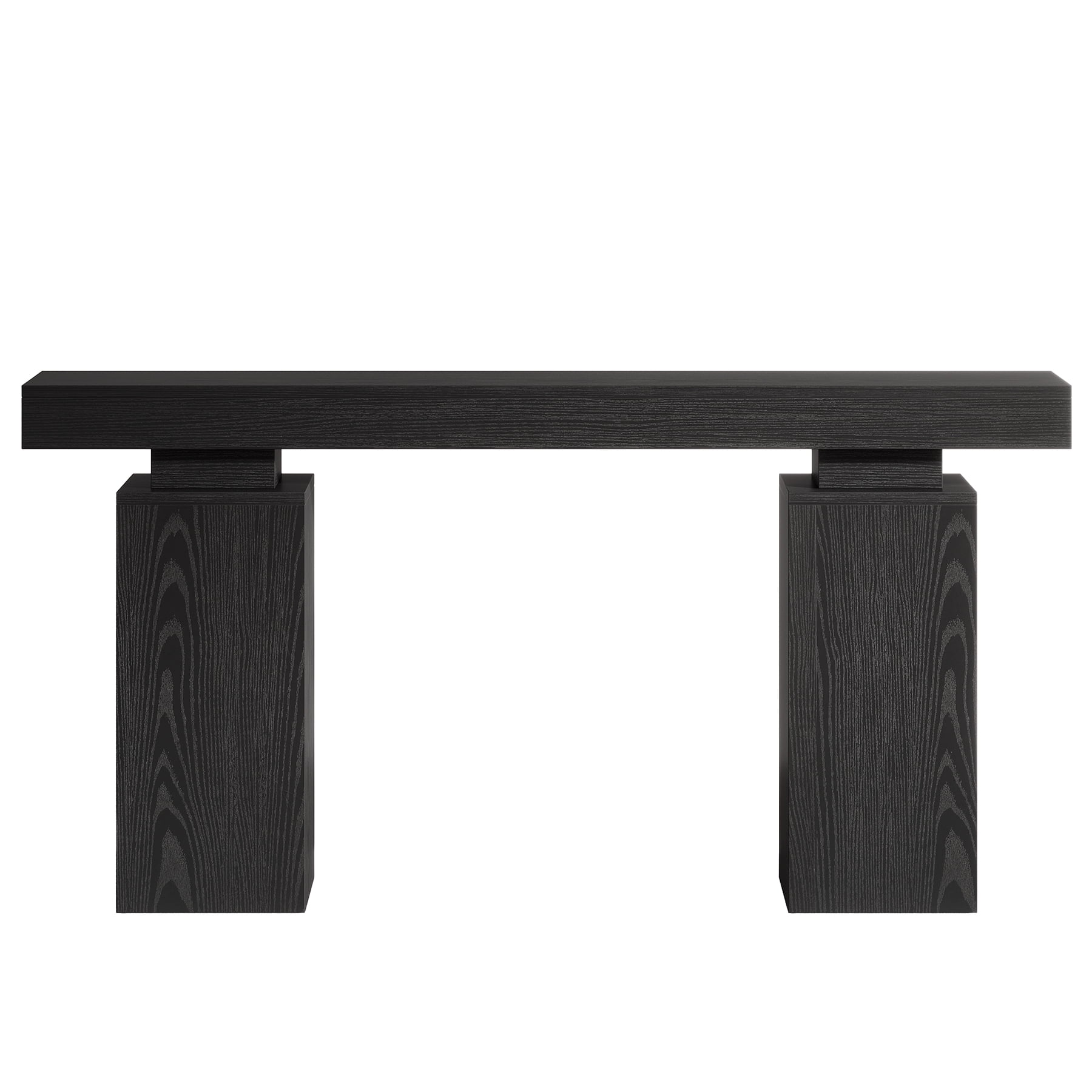 Fnova 63" Farmhouse Console Table, Long Wood Entryway Table for Foyer, Easy Assembly, Hallway Accent Furniture Behind Couch, Living Room Decor Stand