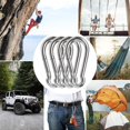 thumbnail image 4 of FrostHike 4 Pack 4 Inch Spring Snap Hook Carabiner, 304 Stainless Steel Heavy Duty Carabiner Clips Link Buckle Rope Connector for Camping Hiking Swing Gym Hammock, Silver (AU04), 4 of 5