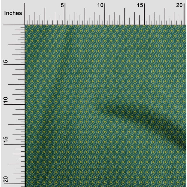 oneOone Tissu Polyester Lycra Imprimé Bloc Hexagone & Chevron au Mètre 56 Pouces de Large