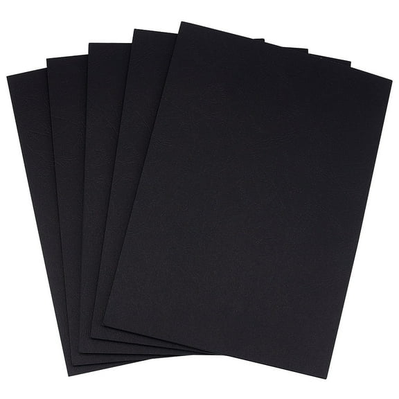 1set A4 Imitation Leather Paper Binding Cover Paper Rectangle Black 297x210x0.3mm