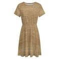 thumbnail image 4 of Textile Burlap Horizontal Background with Natural Texture Dress Fashion Beach Short Sleeve Dresses Female Party Printed Sundress, 4 of 7