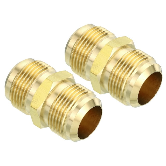 Conector de Compresión de Latón Uxcell, Conector de Tubo para Fontanería 3/4" Macho x 3/4" Macho 2