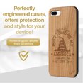 thumbnail image 2 of Case Yard Wooden Case Outside Soft TPU Silicone Slim Fit Shockproof Wood Protective Phone Cover for Girls Boys Men and Women Supports Wireless Charging Don't Tread On Me Design case for iPhone-8-Plus, 2 of 7