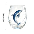 thumbnail image 2 of Cristalería Artesanal de Pulpo Azul con Anillos, Copa de Vino sin Tallo Impresa en 2D, Cristalería Náutica Costera para Bar, Vaso de Vidrio con Temática Oceánica para el Hogar, Cocina, Decoración de, 2 of 8