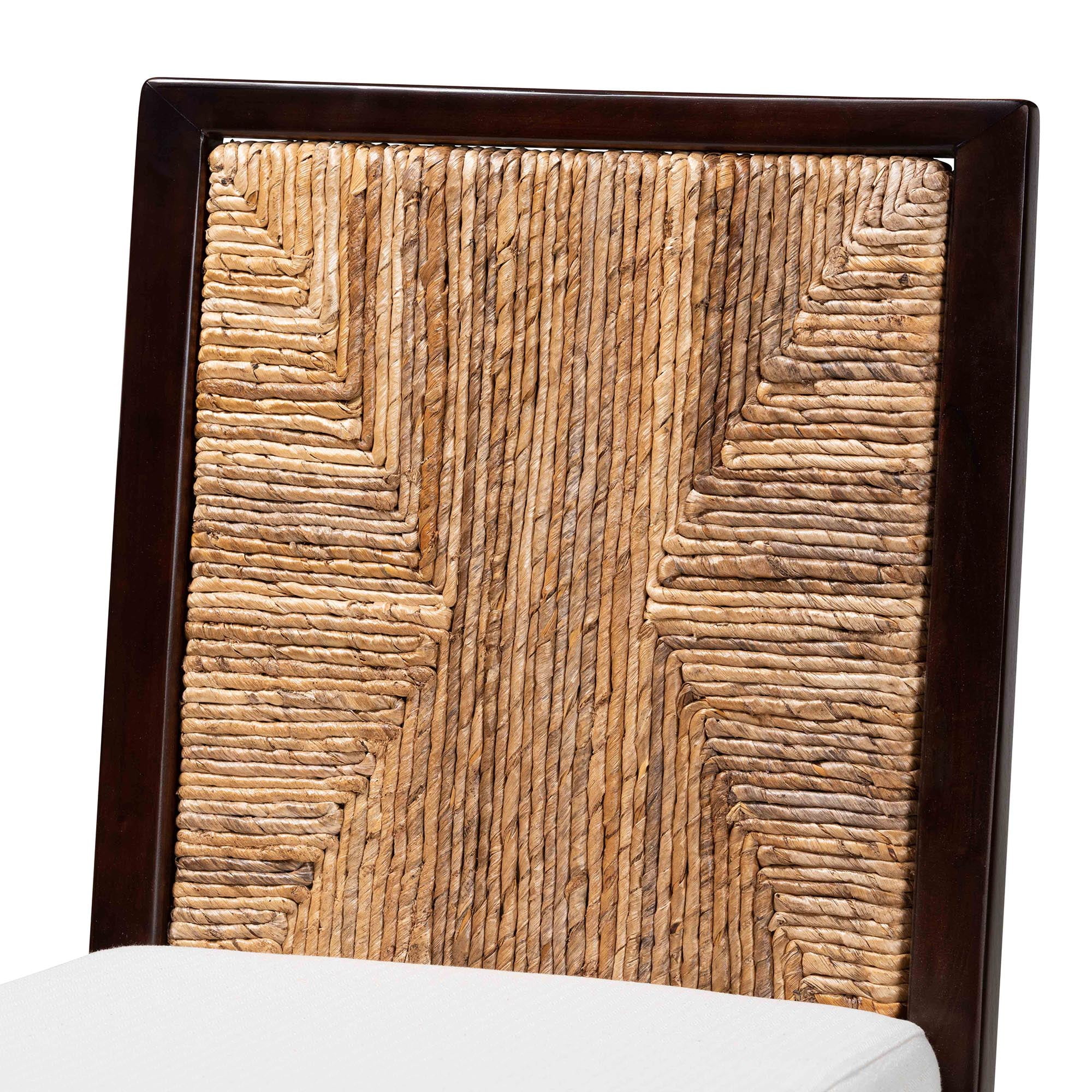 Bali & pari Joana Seagrass and Mahogany wood BOHO Dining Chair, Natural Brown