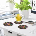 thumbnail image 6 of Vzayyk 4Pack Wooden Coasters With Cork Base Heat-Resistant Drink For Home Office Restaurant Plumeria, 6 of 7