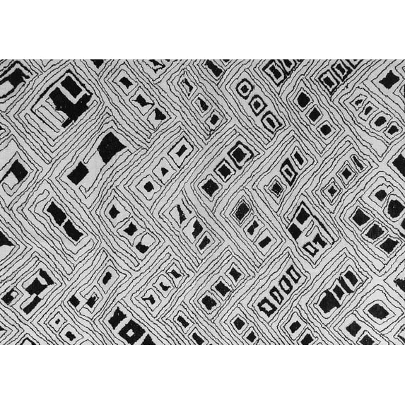 Ahgly Company Indoor Rectangle Oriental Gray Modern Area Rugs, 5' x 8'