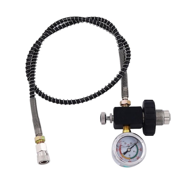 Adaptador de recarga de buceo, adaptador de llenado de , rosca G5/8-14, sistema de carga de aire, portátil con de 32 pulgadas, , negro Baoblaze Adaptador de recarga del tanque de buceo