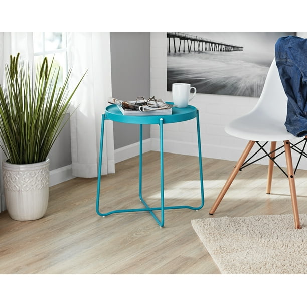 Mainstays Foldable Side Table, Teal