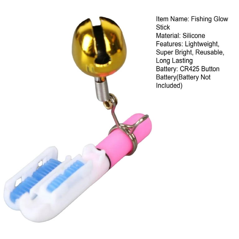 Yesbay Fishing Glow Stick with Bell Super Bright Waterproof Battery-Operated Compact Size LED Luminous Fishing Pole Glow Stick, Men's, Size: One size