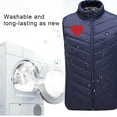 thumbnail image 5 of REORIAFEE Heating Vest Electric Heated Warm Unisex with 9 Heating Zones Heated Coat without Power Bank USB Rechargeable Washable Heated Jacket Fishing Waistcoat Blue XXXXXL, 5 of 6