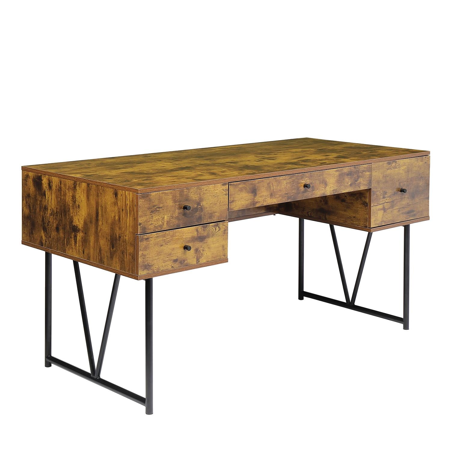 BaytoCare Industrial Computer Desk 63", Home Desk with Drawers