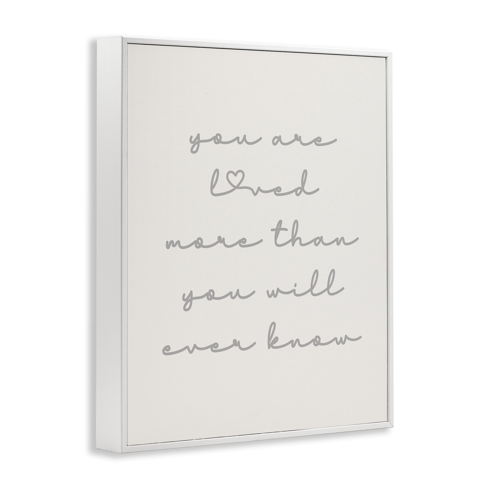Stupell Industries Minimal You Are Loved Typography Painting White Framed Art Print Wall Art, 11 x 14