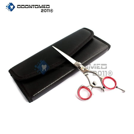 Odontomed2011® Od2011-d-1520 New High Quality Japanese J2 Stainless Steel Professional Swivel Thumb Barber Razor Edge Hair Cutting Scissor Shear 5.5" + Free Scissor Pouch & Scissor Insert Rings