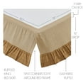 thumbnail image 2 of VHC Brands Connell Rustic Farmhouse Burlap Windowpane Plaid Ruffled King Bed Skirt Burgundy Tan 78x80x16, 2 of 4