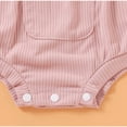 thumbnail image 5 of NOLDARES Newborn Baby Girl Romper Knitted Ruffle Sleeve Bodysuit Jumpsuit Toddler Cute Summer Clothes(Pink,12-18 Months), 5 of 6