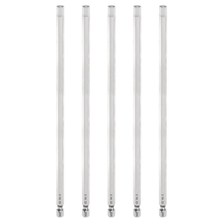 Uxcell 5pcs Flat Hex Screwdriver Bit 6mm (H6) 1/4 Hex Shank 8 Long Magnetic
