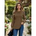 thumbnail image 5 of OALUXE Pleated Blouses for Women Long Sleeve Shirts Dressy Casual Tunic Tops with Smocked Cuffs, 5 of 7