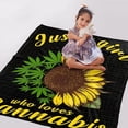 thumbnail image 4 of Just A Girl Who Loves Cows Blanket Throw, Flannel Fleece Microfiber Lightweight Soft Cozy Luxury for All Season in Home Bed Sofa Chairs Dorm (40"x50", Just a Girl Who Loves Sunflower), 4 of 6