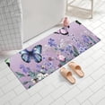 thumbnail image 2 of Purple Butterfly Flower Butterfly Pattern Bathroom Rugs Mat,Non Slip Microfiber Bathroom Rug,Rubber Backing,Soft Bathroom Mats for Bathroom Floor,Tub and Shower,60x24in(150x60cm), 2 of 5
