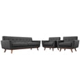 thumbnail image 2 of Modway Engage Ensemble de Canapé Moderne en Tissu 3 Pcs avec Fauteuils, Gris, 2 of 7