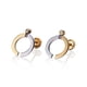 thumbnail image 3 of Aretes de oro 14k GIALLO Broquel GIALLO COLLECTION One de oro blanco y amarillo con circonia, 3 of 5