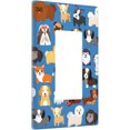 thumbnail image 2 of NICKSUN Cute Animal Dogs Puppy Wall Plate, 1 Gang Rocker Outlet Cover Decorative Switch Plate for Office Home Decor, 4.5 x 2.76 Inch, 2 of 7