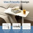 thumbnail image 3 of CONCETTA Rolling Overbed Table, MDF Particleboard, Adjustable Height, Mobile Laptop Drafting Desk with Overbed Table and Wheels, White, 3 of 9