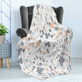thumbnail image 4 of Geometric Soft Flannel Fleece Throw Blanket, Digital Hightech Style Fractal Square in Various Size Urban, Cozy Plush for Indoor and Outdoor Use, 70" x 90", Pale Orange Dark Blue, by Ambesonne, 4 of 5