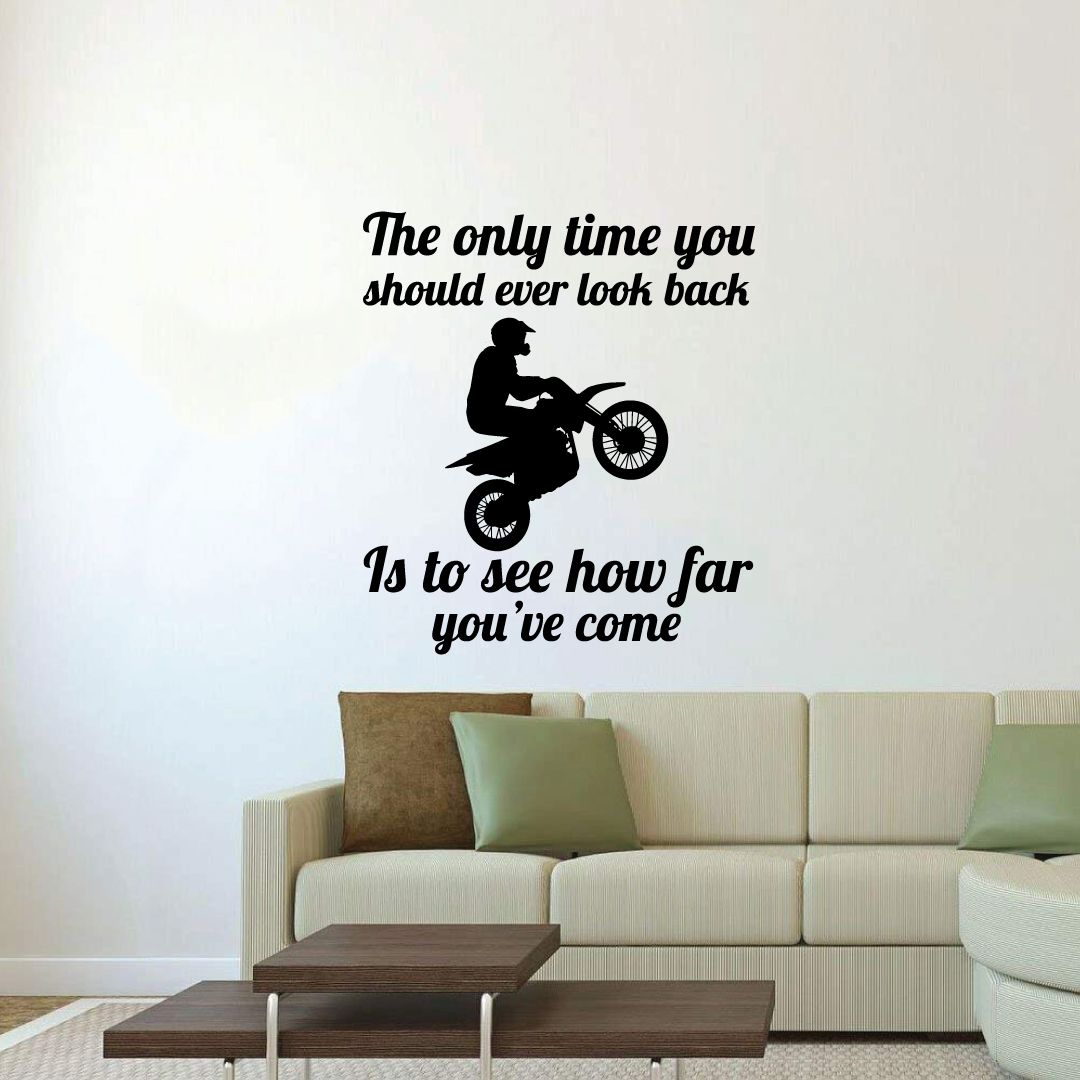 Dirt Bike You Only Lose When You Stop Fighting Dirt Bike Quotes Vinyl Wall Sticker Art Decal Sports Boys Kids Room Design Bedroom Bike Extreme Sports House Home Wall Sticker Decor Size (40x24 inch)