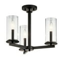 thumbnail image 3 of 43997OZ Kichler Lighting Crosby - 3 light Convertible Chandelier - with Contemporary inspirations - 13.75 inches tall by 18 inches wide-Olde Bronze, 3 of 5