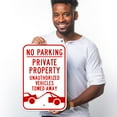 thumbnail image 2 of No Parking Private Parking Sign, 12x18 Aluminum, 2 of 8