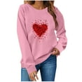 thumbnail image 2 of Inverlee Happy Valentine's Day Sweatshirt Women Cute Love Heart Graphic Sweatshirts Casual Pullover Sweater Tops Crewneck Dressy Casual Long Sleeve Tops for Women, 2 of 5