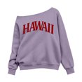 thumbnail image 3 of Shadoumai Girls Off The Shoulder Tops Fall Hawaii Letter Print Going Out Sweatshirt | Off The Shoulder Sweatshirts For Girl Long Sleeve Oversized Casual Loose Fit Pullover Y2K Going Out Tops, 3 of 6