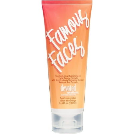New_Devoted Creations Famous Faces Skin Perfecting Hypoallergenic Facial Tanning Lotion, 3.4 Fl. Oz.