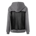 thumbnail image 5 of Oversize Hoodie for Women Fall Backless Mesh Hollow Out Long Sleeve with Pocket Loose Fit Hooded Sweatshirts, 5 of 5