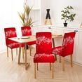thumbnail image 2 of Christmas Snowflake Red Chair Covers for Dining Set of 4 Kitchen Parsons Chair Slipcovers Removable Seat Protector for Home or Party, 2 of 6
