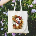 thumbnail image 4 of COMIO Initial S Sunflower Tote Bag Canvas Tote Bag for Women 14.1x15.7in, 4 of 6