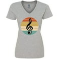 thumbnail image 3 of Inktastic Music Treble Clef Marching Band Women's V-Neck T-Shirt, 3 of 5