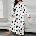thumbnail image 4 of Jalioing Pajamas Nightdress for Women Plus Size Pullover Nightgown Heart Printed Long Sleeve Sleepwear Dress (X-Large, Black), 4 of 4