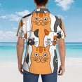 thumbnail image 4 of Honeii Funny Cats Print Men’s Hawaiian Shirt,Classic Button-Down Short Sleeve Shirt, for Beach, Vacation, and Outdoor Activities,Medium, 4 of 7
